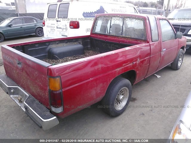 1N6ND16S1GC426195 - 1986 NISSAN D21 KING CAB RED photo 4