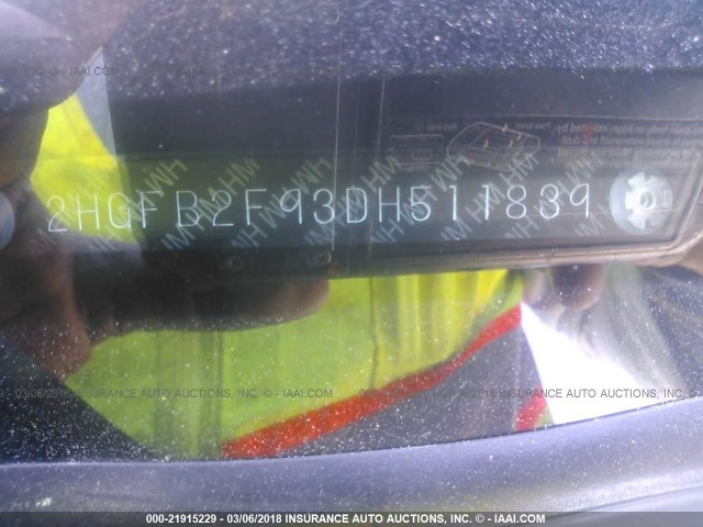 2HGFB2F93DH511839 - 2013 HONDA CIVIC EXL BROWN photo 9