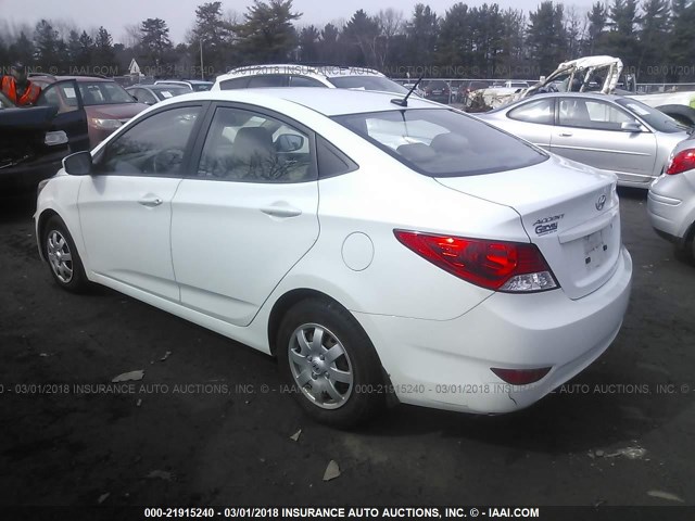 KMHCT4AE7CU126256 - 2012 HYUNDAI ACCENT GLS/GS WHITE photo 3