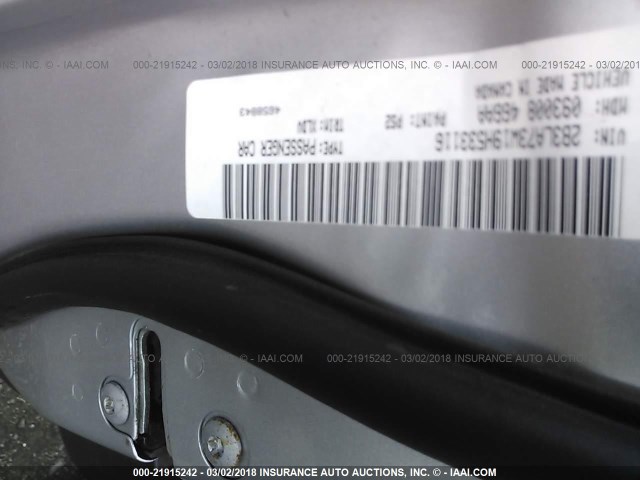 2B3LA73W19H533116 - 2009 DODGE CHARGER SRT-8 SILVER photo 9