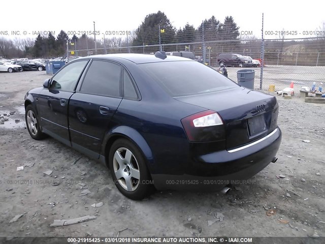 WAULC68E94A003211 - 2004 AUDI A4 1.8T QUATTRO BLUE photo 3