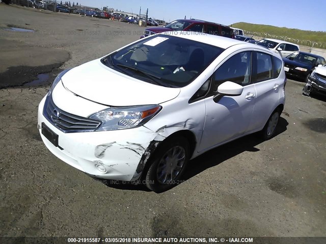 3N1CE2CP1FL394416 - 2015 NISSAN VERSA NOTE S/S PLUS/SV/SL/SR WHITE photo 2