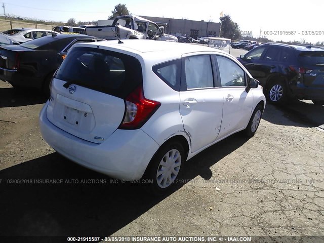 3N1CE2CP1FL394416 - 2015 NISSAN VERSA NOTE S/S PLUS/SV/SL/SR WHITE photo 4