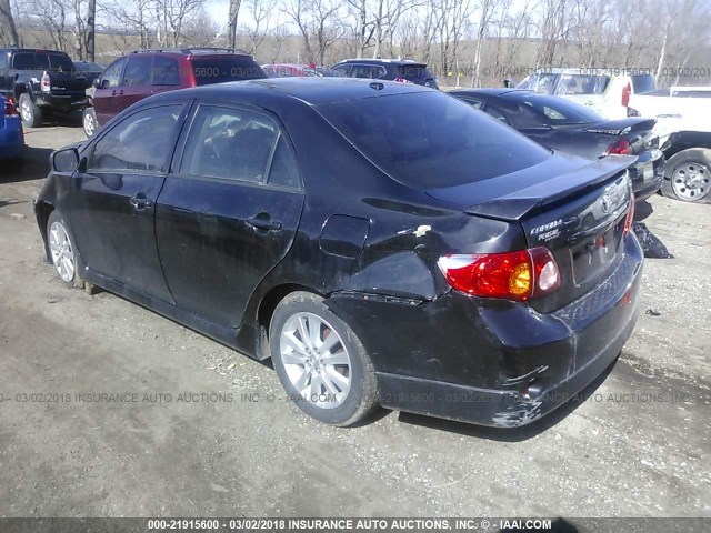 1NXBU4EE3AZ361821 - 2010 TOYOTA COROLLA S/LE/XLE BLACK photo 3