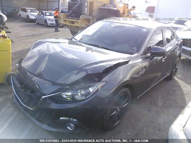 JM1BM1V75E1136523 - 2014 MAZDA 3 TOURING GRAY photo 2