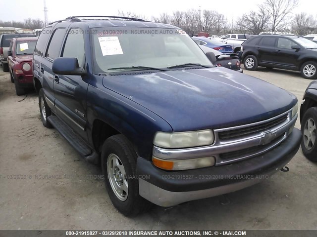 1GNEK13T71R116750 - 2001 CHEVROLET TAHOE K1500 BLUE photo 1