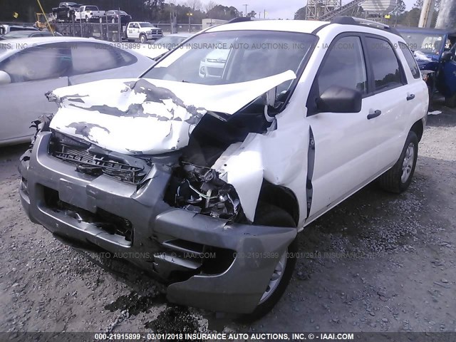 KNDJE723787542544 - 2008 KIA SPORTAGE EX/LX WHITE photo 2