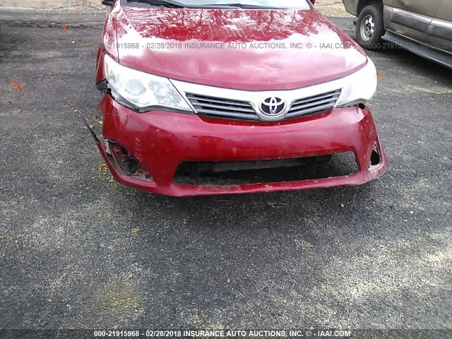 4T1BF1FK7DU685713 - 2013 TOYOTA CAMRY L/SE/LE/XLE RED photo 6