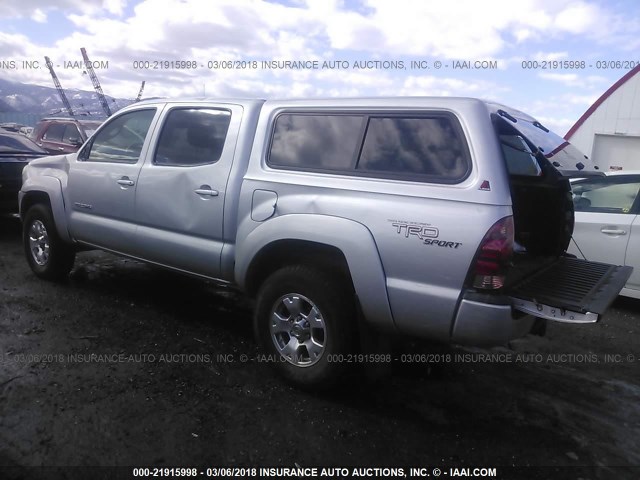 5TEJU62N67Z457491 - 2007 TOYOTA TACOMA DOUBLE CAB PRERUNNER SILVER photo 3