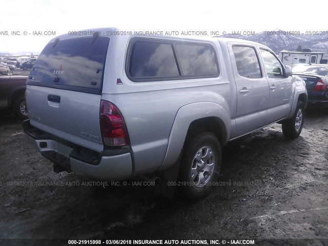 5TEJU62N67Z457491 - 2007 TOYOTA TACOMA DOUBLE CAB PRERUNNER SILVER photo 4