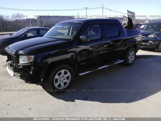 2HJYK16216H529534 - 2006 HONDA RIDGELINE RT BLACK photo 2