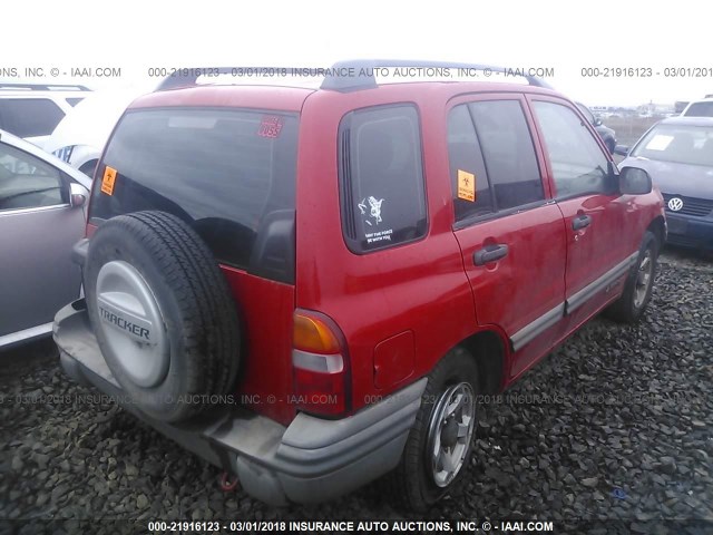 2CNBJ13C2Y6943202 - 2000 CHEVROLET TRACKER RED photo 4