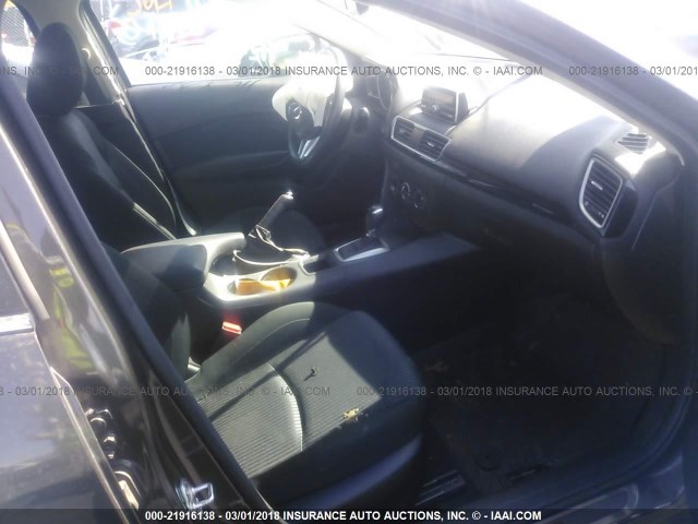 JM1BM1V73E1113371 - 2014 MAZDA 3 TOURING GRAY photo 5