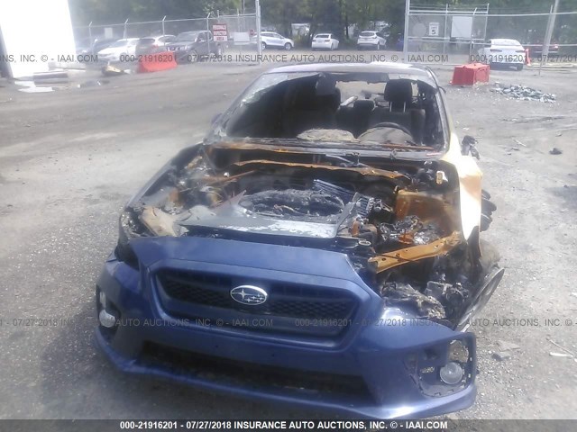 JF1VA1J62F9815855 - 2015 SUBARU WRX LIMITED BLUE photo 6