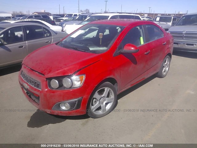 1G1JE5SBXF4145106 - 2015 CHEVROLET SONIC LTZ RED photo 2