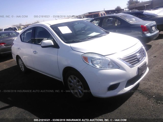 3N1CN7AP2EL813954 - 2014 NISSAN VERSA S/S PLUS/SV/SL WHITE photo 1