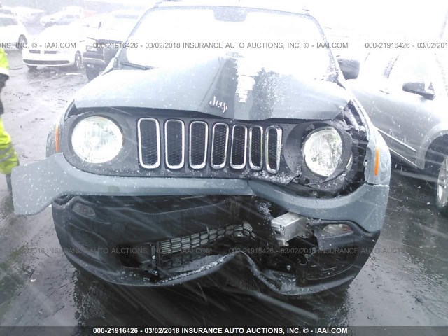 ZACCJBAB4HPF90487 - 2017 JEEP RENEGADE SPORT Մոխրագույն լուսանկար 6