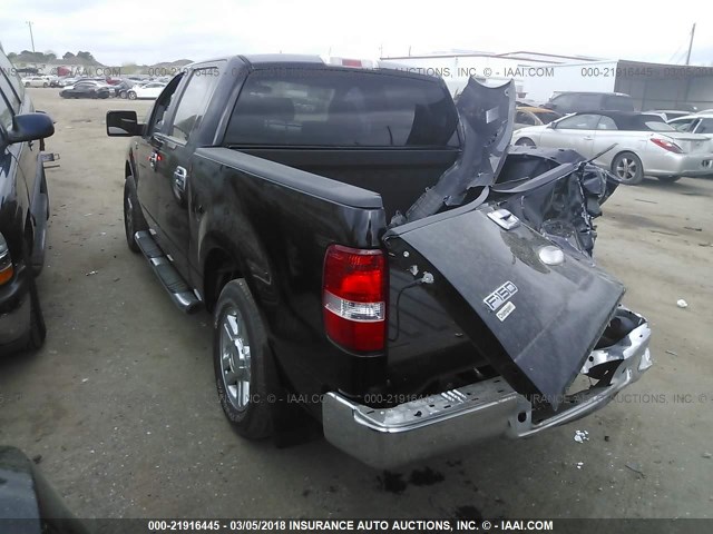 1FTRW12W27KD01378 - 2007 FORD F150 SUPERCREW BLACK photo 3