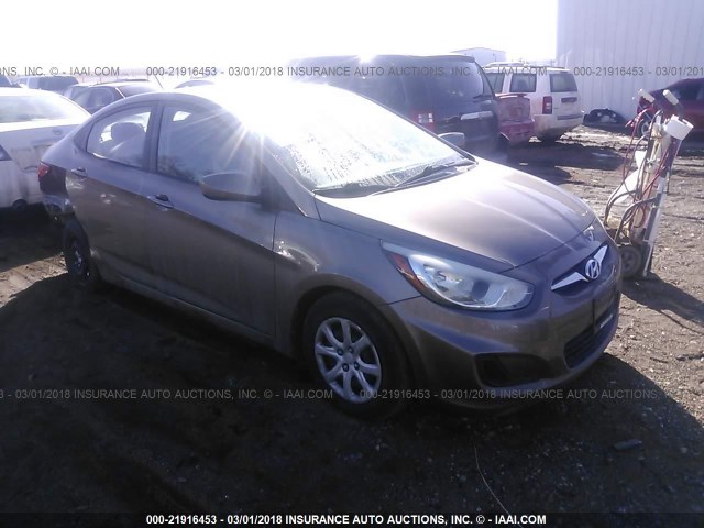 KMHCT4AE9EU683804 - 2014 HYUNDAI ACCENT GLS/GS GRAY photo 1