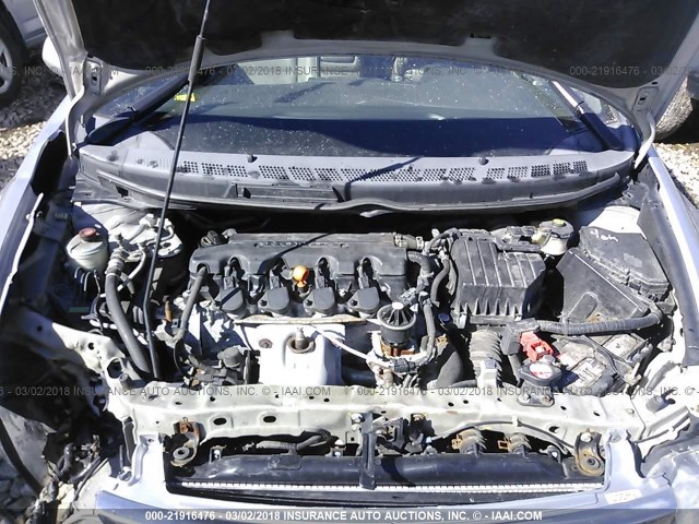 1HGFA16918L106729 - 2008 HONDA CIVIC EXL SILVER photo 10