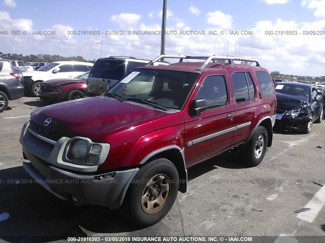 5N1ED28T42C589183 - 2002 NISSAN XTERRA XE/SE RED photo 2