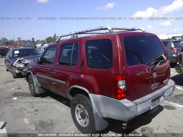 5N1ED28T42C589183 - 2002 NISSAN XTERRA XE/SE RED photo 3