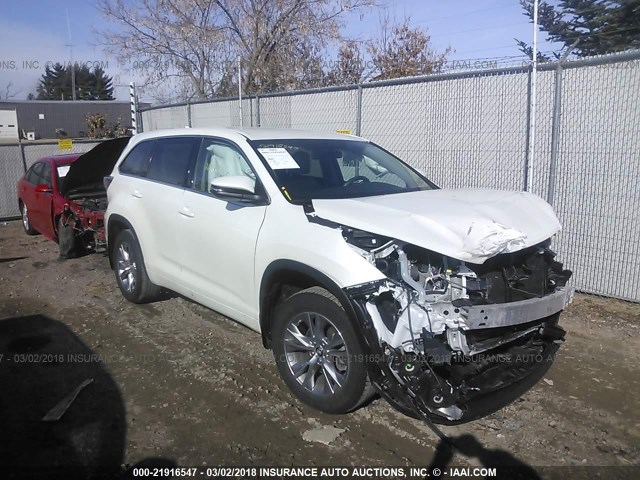5TDBKRFH5GS341552 - 2016 TOYOTA HIGHLANDER LE/LE PLUS WHITE photo 1