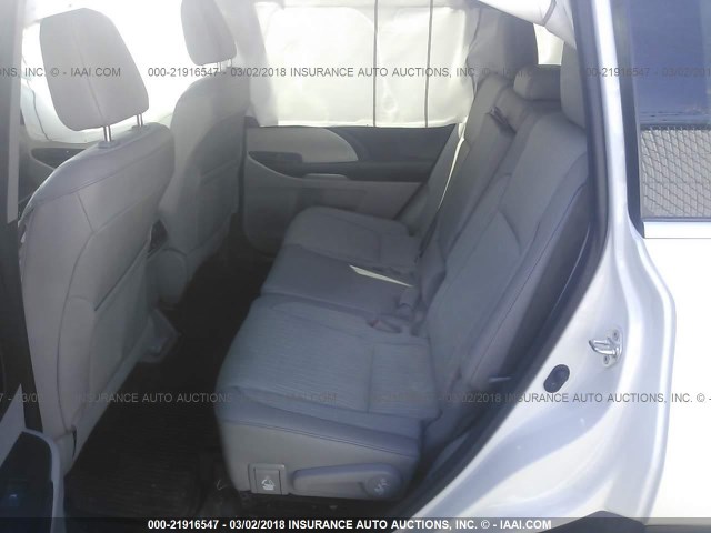5TDBKRFH5GS341552 - 2016 TOYOTA HIGHLANDER LE/LE PLUS WHITE photo 8