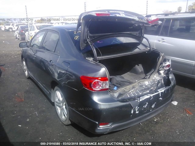 5YFBU4EE2DP156545 - 2013 TOYOTA COROLLA S/LE GRAY photo 3