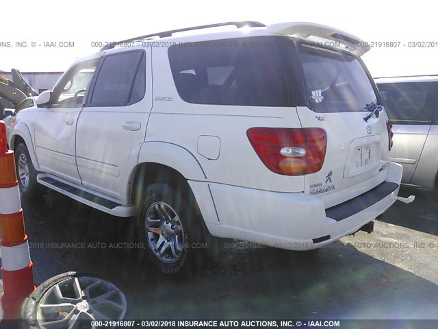 5TDBT48A14S231237 - 2004 TOYOTA SEQUOIA LIMITED WHITE photo 3