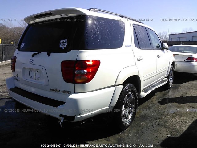 5TDBT48A14S231237 - 2004 TOYOTA SEQUOIA LIMITED WHITE photo 4