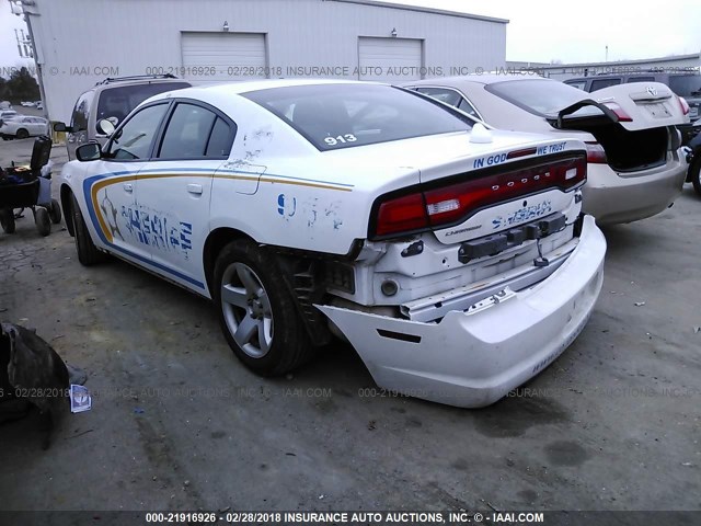 2C3CDXAT5EH151913 - 2014 DODGE CHARGER POLICE WHITE photo 3