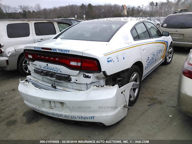 2C3CDXAT5EH151913 - 2014 DODGE CHARGER POLICE WHITE photo 4