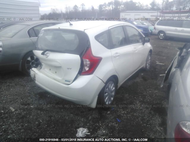 3N1CE2CP1FL428290 - 2015 NISSAN VERSA NOTE S/S PLUS/SV/SL/SR WHITE photo 4