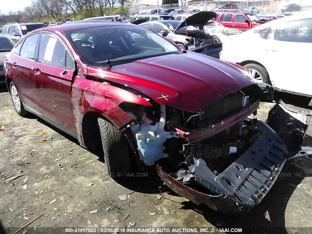 3FA6P0G76ER350111 - 2014 FORD FUSION S RED photo 1