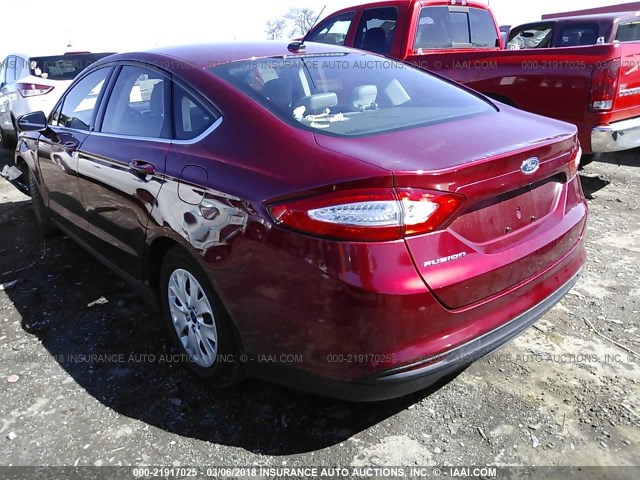 3FA6P0G76ER350111 - 2014 FORD FUSION S RED photo 3