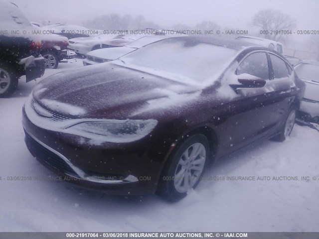 1C3CCCAB2GN157794 - 2016 CHRYSLER 200 LIMITED RED photo 2