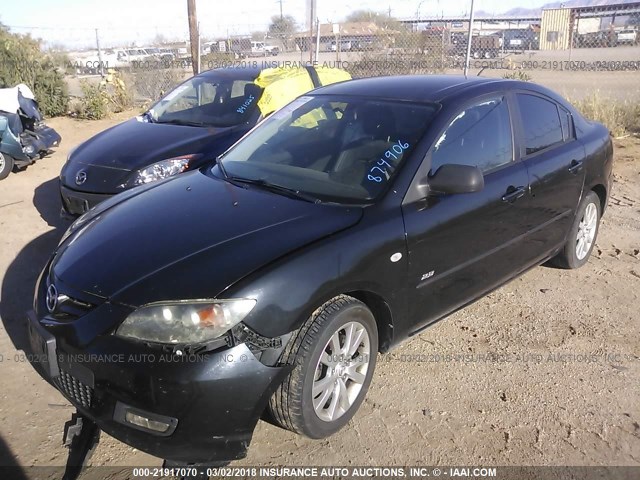 JM1BK324781874906 - 2008 MAZDA 3 S BLACK photo 2