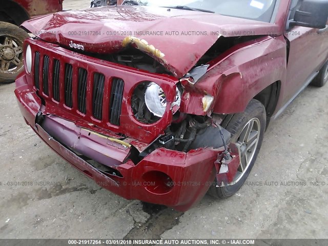 1J4FF28B59D105143 - 2009 JEEP PATRIOT SPORT RED photo 6