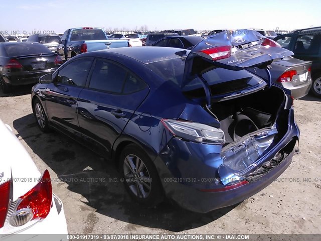 5NPD84LF6HH190127 - 2017 HYUNDAI ELANTRA SE/VALUE/LIMITED BLUE photo 3