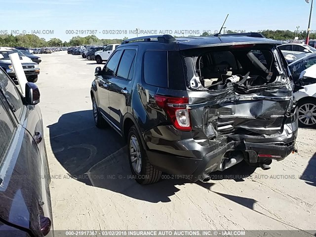 1FM5K7D87FGB79058 - 2015 FORD EXPLORER XLT GRAY photo 3