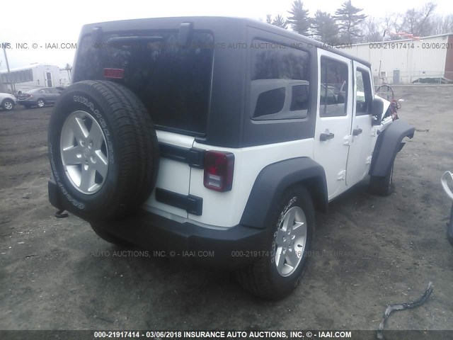 1C4BJWDG9HL505075 - 2017 JEEP WRANGLER UNLIMITE SPORT WHITE photo 4