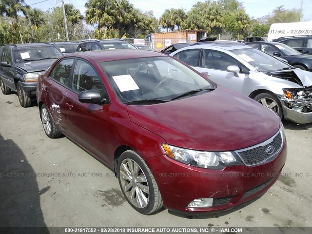 KNAFW4A36C5581193 - 2012 KIA FORTE SX RED photo 1