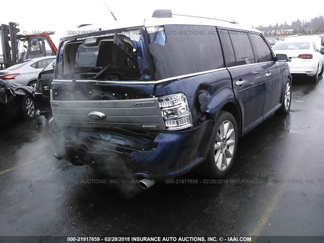 2FMHK6DT4CBD21168 - 2012 FORD FLEX LIMITED BLUE photo 4