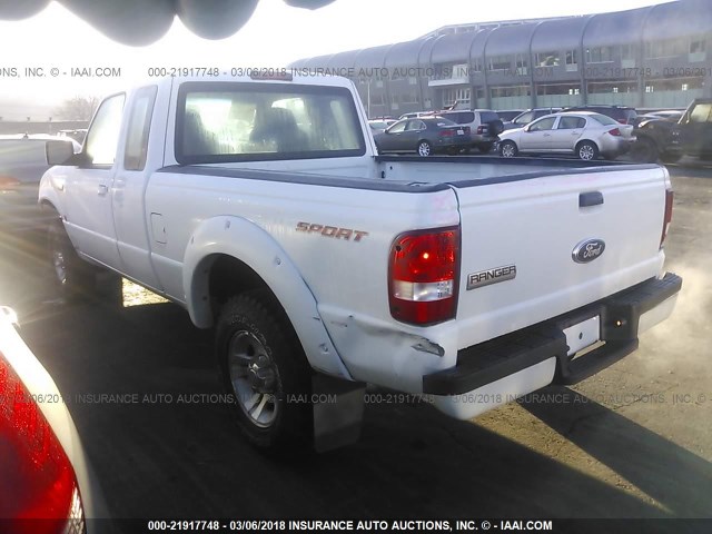 1FTYR44U77PA46875 - 2007 FORD RANGER SUPER CAB WHITE photo 3