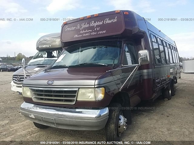 1FDKE30MXPHB03819 - 1993 FORD E350 BURGUNDY photo 2