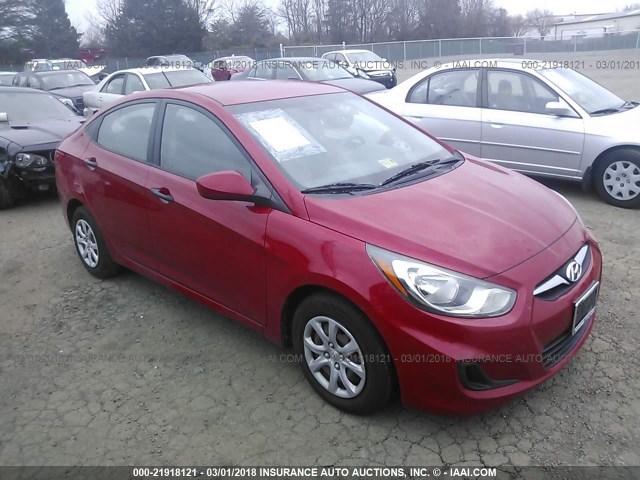 KMHCT4AE1CU055393 - 2012 HYUNDAI ACCENT GLS/GS RED photo 1