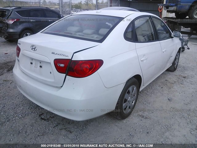 KMHDU46D18U354066 - 2008 HYUNDAI ELANTRA GLS/SE/LIMITED WHITE photo 4