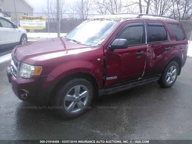 1FMCU93168KD07985 - 2008 FORD ESCAPE XLT RED photo 2