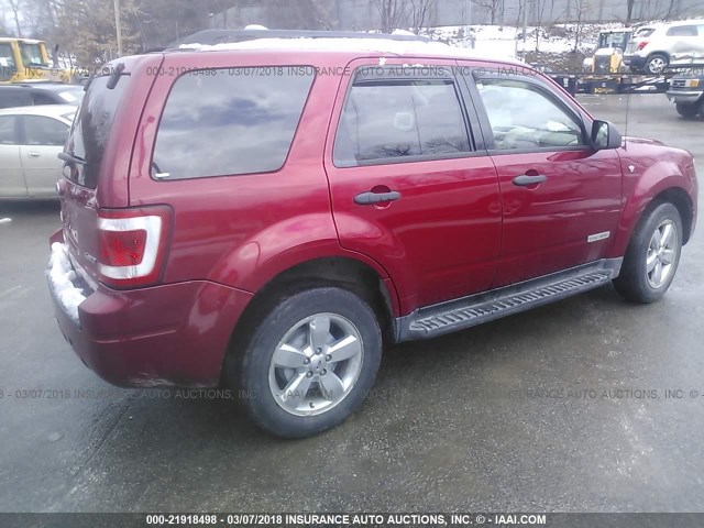 1FMCU93168KD07985 - 2008 FORD ESCAPE XLT RED photo 4